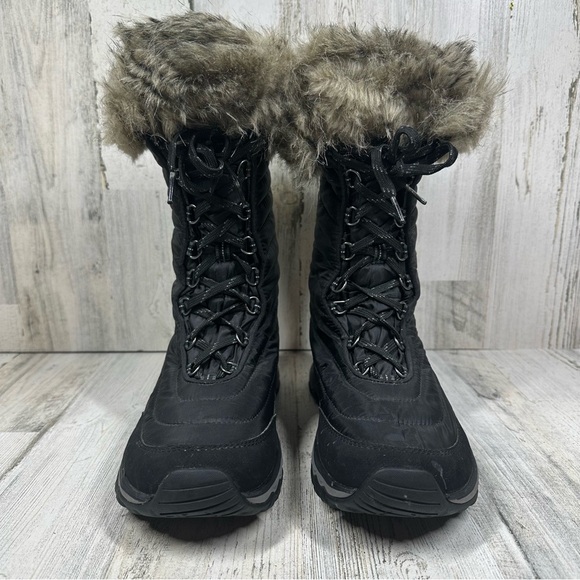 Eddie Bauer Black Faux Fur Lined 200 Gram Waterproof Snow Boots #1084 - Picture 4 of 11